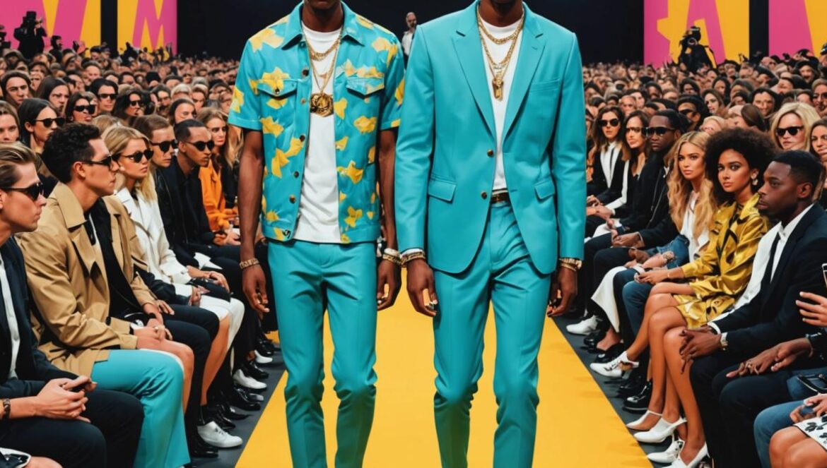 “Get Right”: Doechii, Tyler y Pharrell convierten Louis Vuitton en la nueva pasarela del hip hop Doechii and Tyler, The Creator on the runway at Paris Fashion Week, performing together in front of a stylish crowd. Editorial photorealistic style, vibrant luxury atmosphere, well-dressed celebrities like Beyoncé and Jay-Z visible in the background, bright runway lights, main subjects centered and in sharp focus, luxurious fashion details and expressive faces.