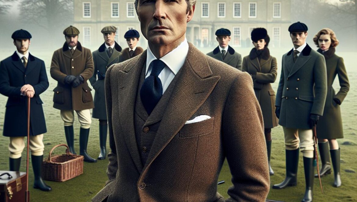 Charles III y el polémico Boxing Day: ¿Tradición o ruptura real? A photorealistic editorial-style image of King Charles III at Sandringham estate, dressed in classic British hunting attire, standing firmly at the center with a stern expression, surrounded by an elegant but tense royal entourage. The winter countryside is visible in the background with misty light, pheasant hunt props subtly present (hunting rifles, wellies). The main subject (King Charles III) is sharply focused and well-centered. Clean and professional composition, capturing both tradition and tension.