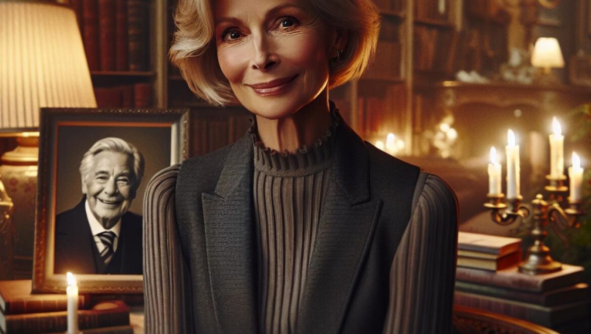 Relaciones de pareja y bienestar integral: ¿Qué aprendemos del vínculo entre Miou-Miou y Jean Teulé? A mature, elegant woman with short blond hair sitting peacefully in a cozy, plant-filled Parisian-style apartment, surrounded by books and soft candlelight. She gazes thoughtfully at a framed photo of herself with a distinguished older man, both smiling. Photorealistic editorial style, warm ambient lighting, main subject centered and in sharp focus, subtle emotional atmosphere, hints of French culture visible in decor.