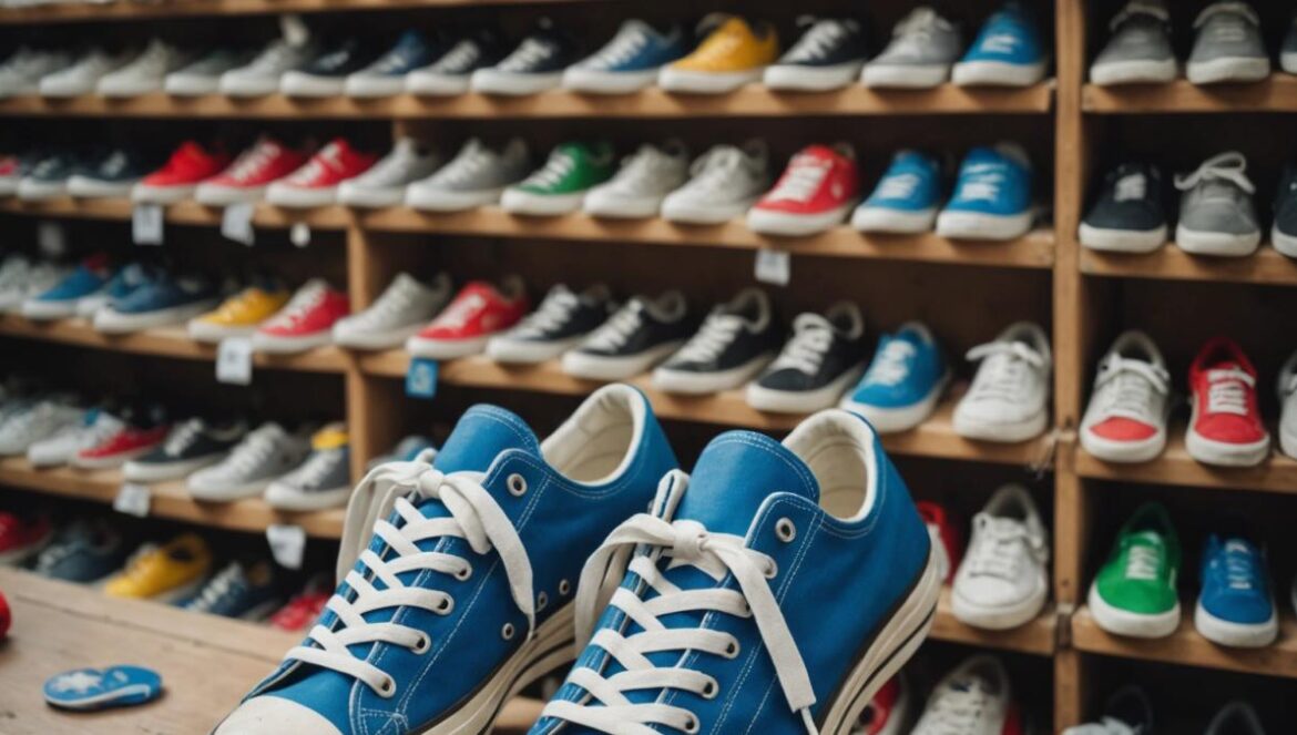 Así empezó todo: cómo un AirTag en unas zapatillas destapó la cara oculta de las donaciones de ropa A pair of worn sneakers with an Apple AirTag hidden inside, displayed on a crowded second-hand market shelf in Bosnia, photorealistic editorial style, daylight streaming in through market windows, rows of clothing and plush toys around, central focus on the sneakers, vibrant but realistic colors, main subject sharply centered and in focus, subtle details like price tags visible.