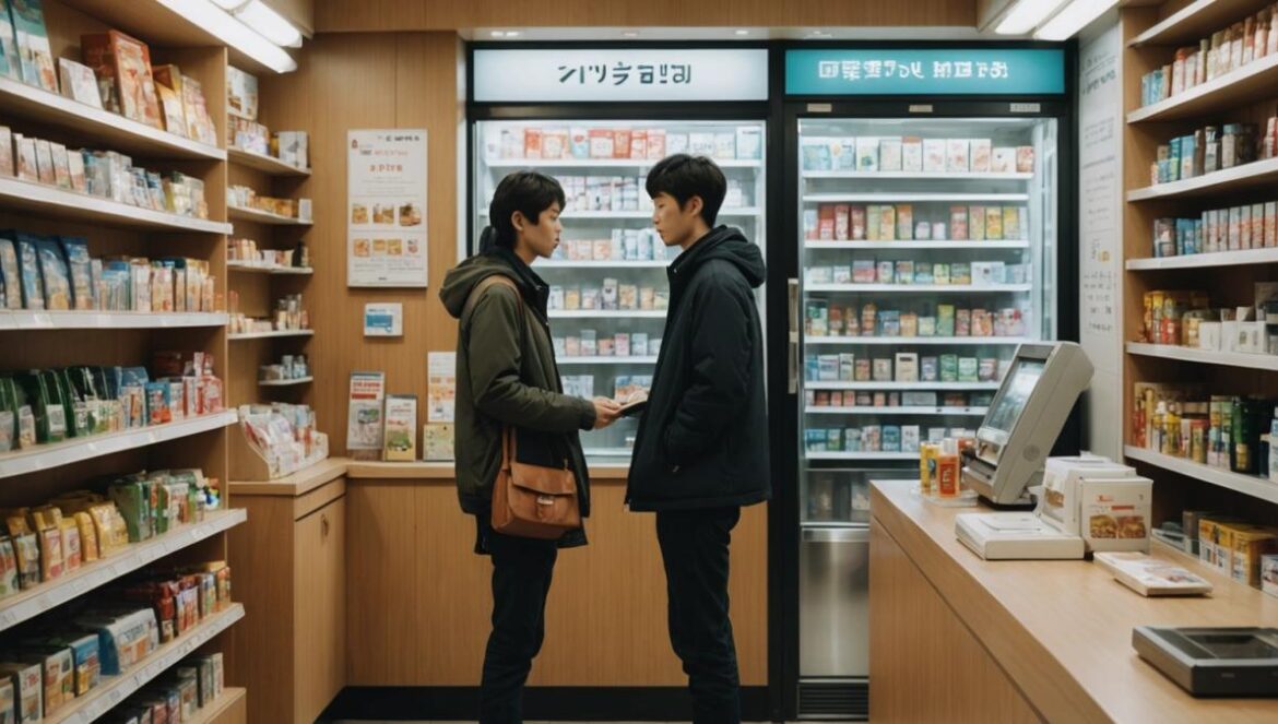 ¿Tiendas sin empleados y sin cámaras? El modelo coreano que está desafiando a Silicon Valley A modern, small convenience store in Seoul, South Korea, with no staff present, a few young adults self-checking their items at a simple kiosk, photorealistic editorial style, warm natural lighting, clear glass storefront showing the empty counter and shelves, center-focused composition highlighting the absence of employees and the calm, trusting atmosphere.