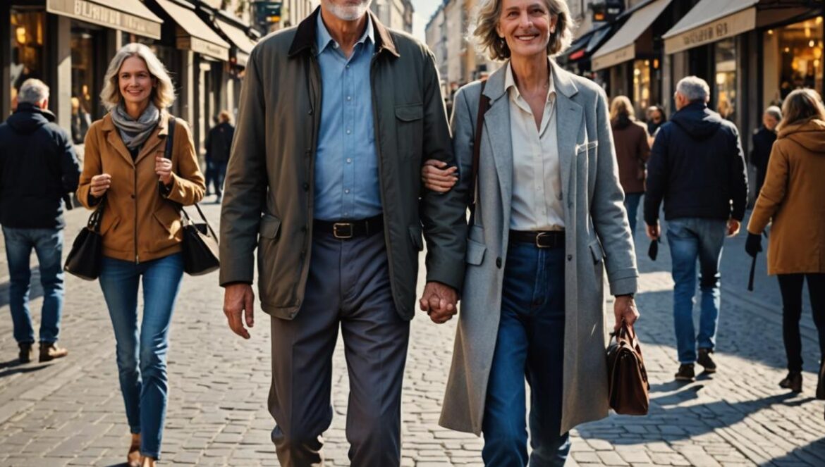 Lothar Matthäus y el amor eterno (o cíclico): ¿romance sincero o guion repetido? Lothar Matthäus, a charismatic older man with distinguished gray hair and stylish casual clothes, walking hand-in-hand with Theresa Sommer, a young glamorous model in her mid-twenties, through a busy European street. Photorealistic editorial style, warm late afternoon lighting, paparazzi flashing cameras in the background, both smiling but aware of public attention. Main subjects well-centered and in sharp focus, city vibes and subtle luxury details visible.