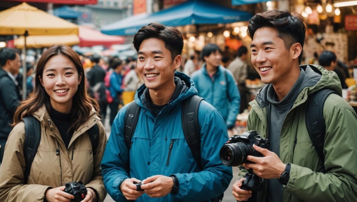 Así es Choo Sung Hoon’s Worth of Food: aventura y desafíos como nunca te los contaron El trío protagonista de Worth of Food disfrutando comida callejera en un mercado asiático animado.
