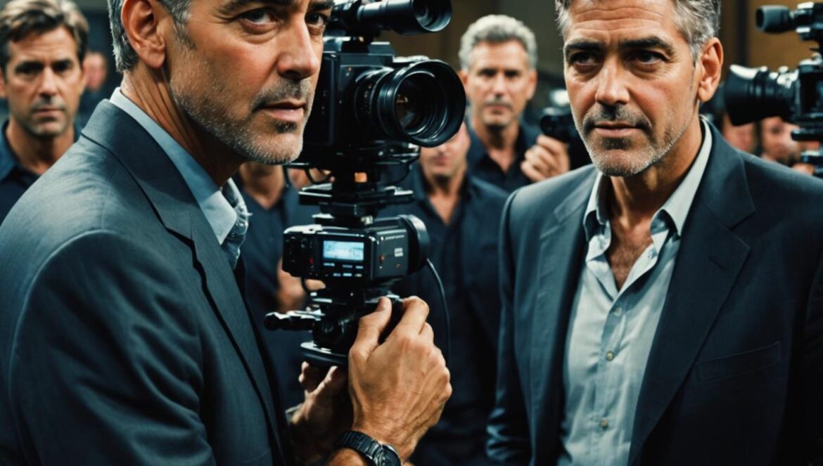George Clooney lo cuenta todo: el infierno de rodar con David O. Russell y por qué nunca más repetirá George Clooney discutiendo acaloradamente con un director en un set de cine caótico, rodeado de equipo técnico.