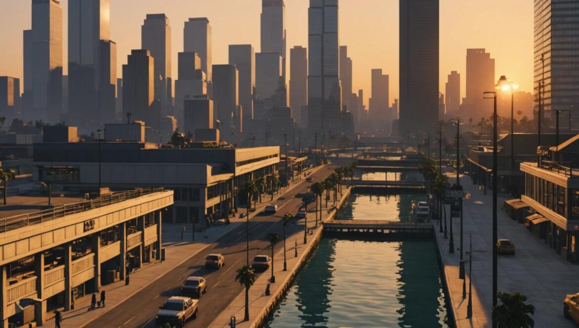 NaturalVision en GTA V: Así luce la actualización que revienta el realismo Paisaje de Los Santos hiperrealista al atardecer mostrando gráficos mejorados en GTA V