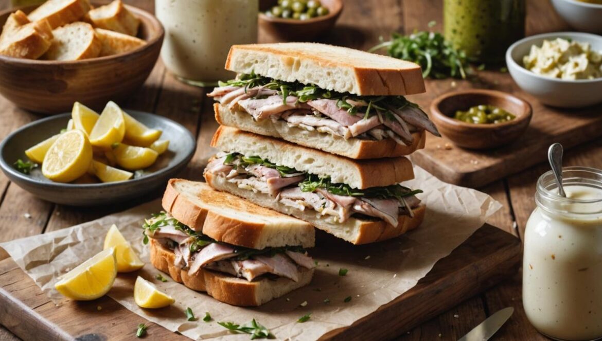 El bocadillo vasco de bonito y piparras que conquista España: tradición, frescura y viralidad foodie Bocadillo vasco de bonito con piparras y anchoas sobre mesa rústica, rodeado de ingredientes frescos.