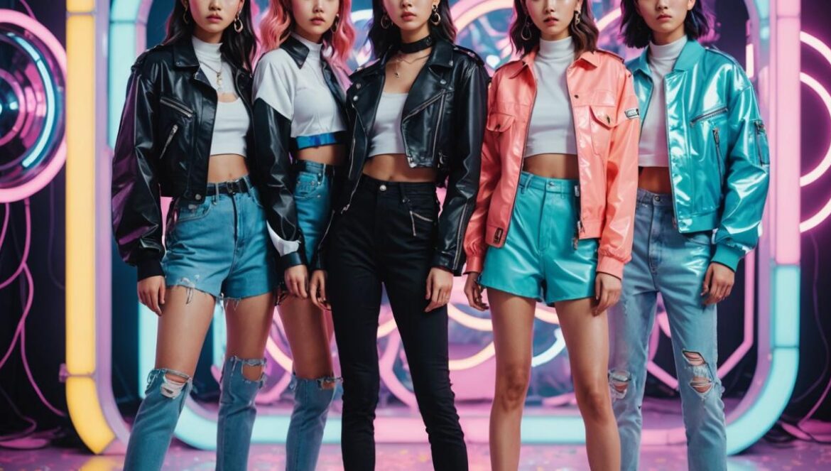 SHINee, ARTMS, NMixx… los MVs que cuentan historias Jóvenes vestidos al estilo K-pop posando frente a un set futurista con luces neón y detalles de videoclip.