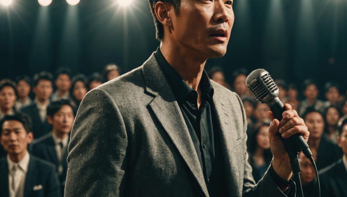 Bae Ki‑seong revive ‘Cham Dahangiya’: nostalgia viral y una voz que emociona en 2025 Cantante coreano interpretando ‘Cham Dahangiya’ bajo luces cálidas en un escenario emotivo