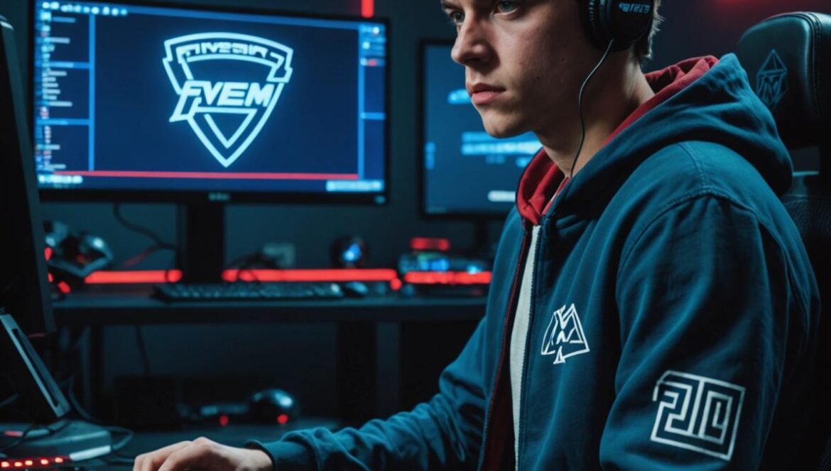 FiveM en jaque: fallos de seguridad, piratería y el futuro incierto con GTA 6 Un gamer joven mirando preocupado su pantalla con el logo de FiveM y arte tipo GTA al fondo.
