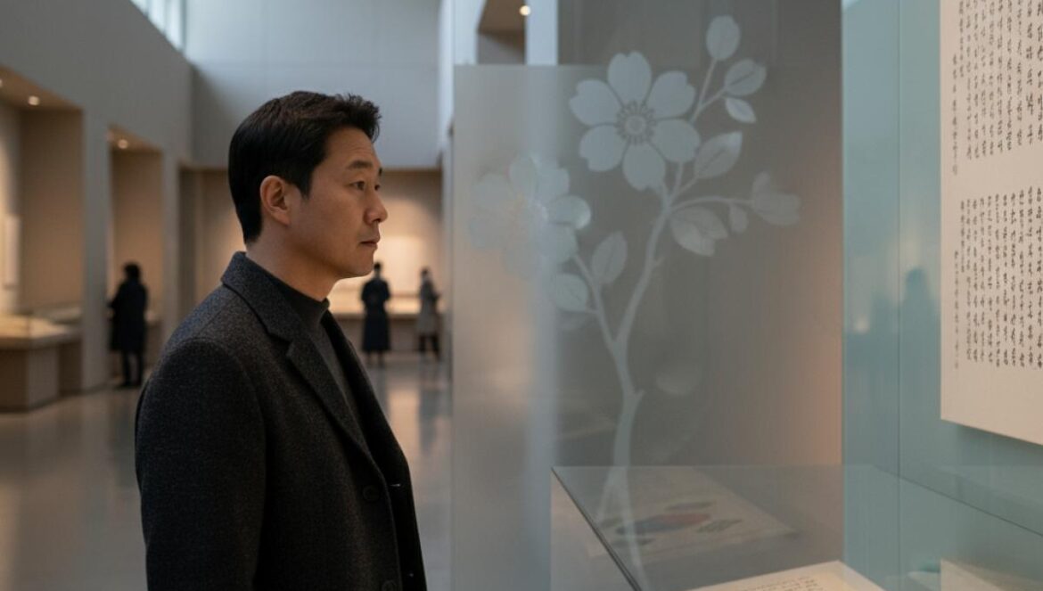 Choi Siwon visita el Gobierno Provisional en Shanghái: por qué su gesto importa al K‑pop y a la Gen Z Artista coreano observa documentos y una bandera en una sala de museo, en silencio respetuoso.