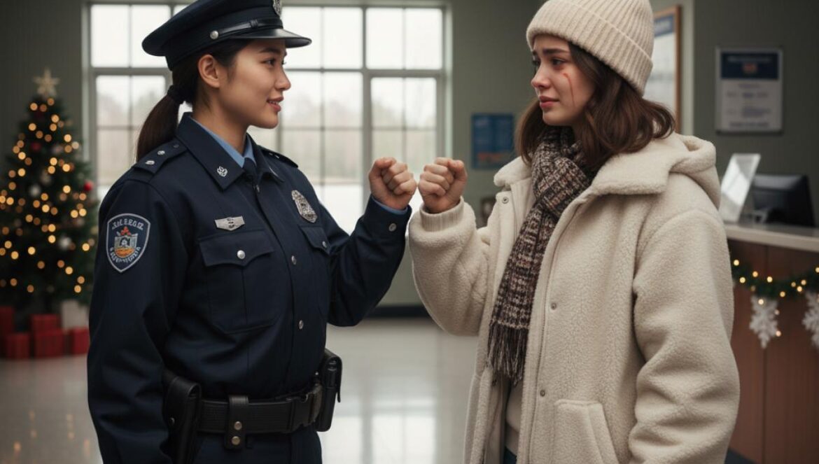 Jeong Eun Ji sorprende con cameo en To the Moon: uniforme, Navidad y un guiño a Work Later, Drink Now que enciende el hype por el nuevo drama de Lee Sun Bin Actriz coreana en uniforme policial anima a otra mujer en una comisaría con decoración navideña.