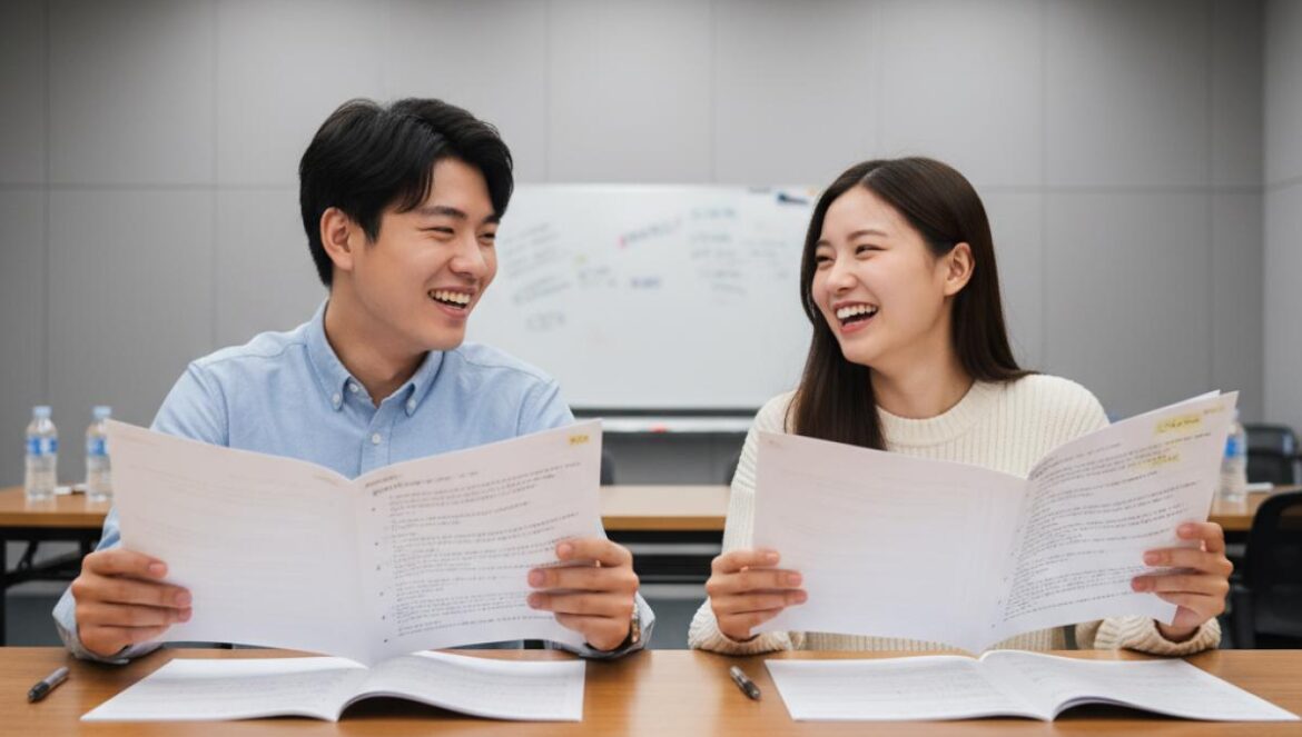 Would You Marry Me: Choi Woo Shik y Jung So Min prenden la romcom de 90 días Pareja de actores jóvenes leyendo guion en mesa de ensayo, sonriendo y mirándose con complicidad.