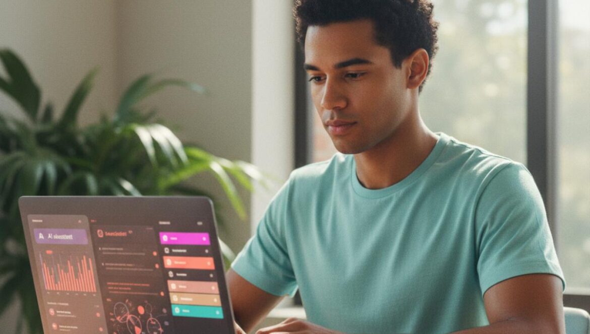 ChatGPT Atlas se pone serio: perfiles, grupos de pestañas y bloqueador de anuncios para retar a Chrome Joven usando un portátil con barra lateral de IA y grupos de pestañas abiertos en un escritorio moderno.