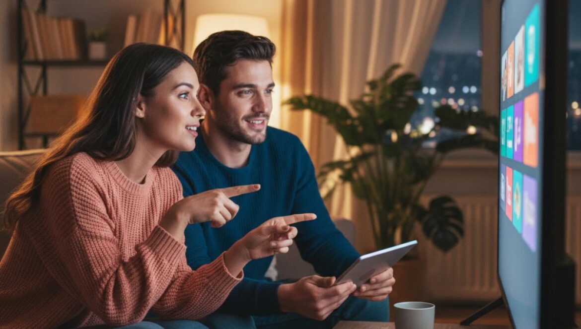 HBO Max sube precios de golpe: lo que cambia desde hoy y cómo afectará tus maratones (y tu bolsillo) Pareja joven en el sofá revisa precios de suscripciones en la pantalla del televisor.