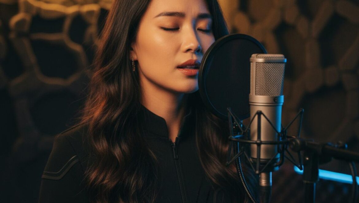 Jisoo de Blackpink planea dueto sorpresa este mes: claves de la jugada, teorías del fandom y por qué puede arrasar Cantante de K-pop grabando en estudio, micrófono y luces cálidas en plano medio centrado.