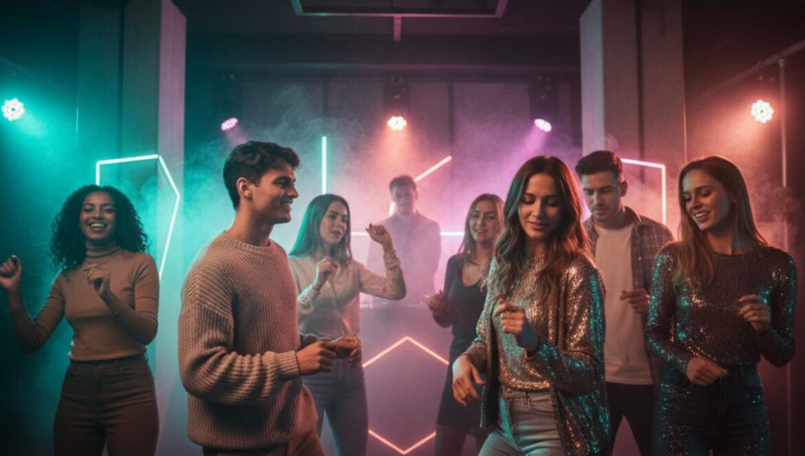Las mejores club nights del mundo: de Madrid a Tokio, 7 fiestas que devuelven el sentido de comunidad Jóvenes bailando en una pista de club con luces suaves y humo, DJ al fondo.