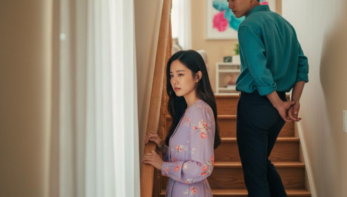 Last Summer: el teaser con Lee Jae Wook y Choi Sung Eun revela un pasado roto, triángulo y pleito viral Dos jóvenes coreanos se miran con tensión en la escalera de un dúplex, luz de verano suave.