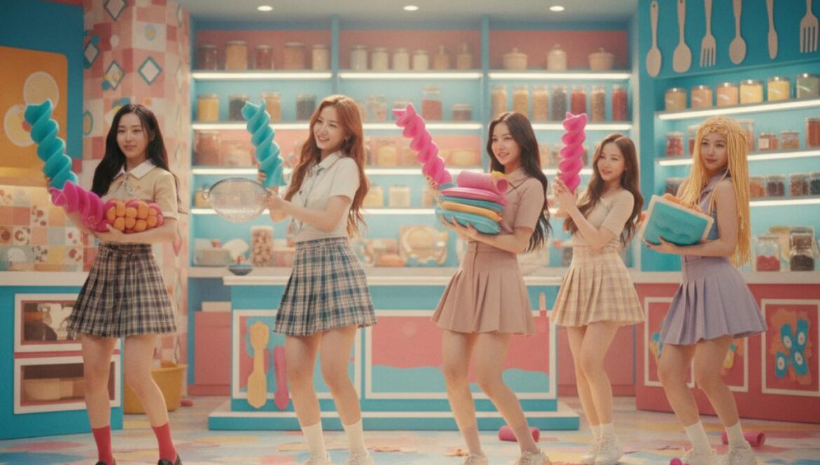 LE SSERAFIM ‘SPAGHETTI’ con j-hope enciende TikTok: así se vivió el comeback y por qué su concepto arrasa Cinco bailarinas ensayan una coreografía con props de pasta en un set luminoso de cocina pop.