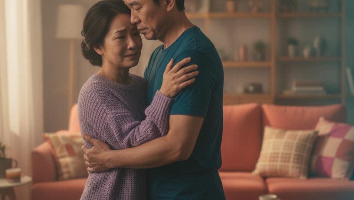 Lee Young Ae conmueve en Walking on Thin Ice: el adiós que quiebra a su familia y reescribe el thriller Pareja coreana de mediana edad se despide llorando en un salón tenue, tomados de la mano.