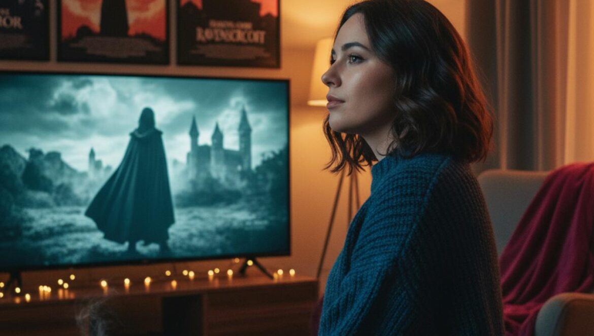 Mary Shelley’s Frankenstein: el clásico gótico de Branagh que divide a la crítica pero hipnotiza en pantalla Joven viendo un clásico de terror gótico en la televisión de su salón, con luz cálida nocturna.