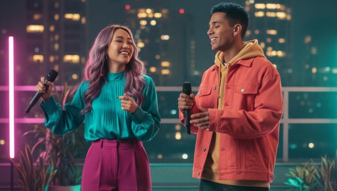 Rosé y Bruno Mars: APT. rompe el manual del pop en YouTube y alcanza 2.1B en 378 días Dos cantantes en una azotea nocturna, compartiendo micrófono con la ciudad al fondo.