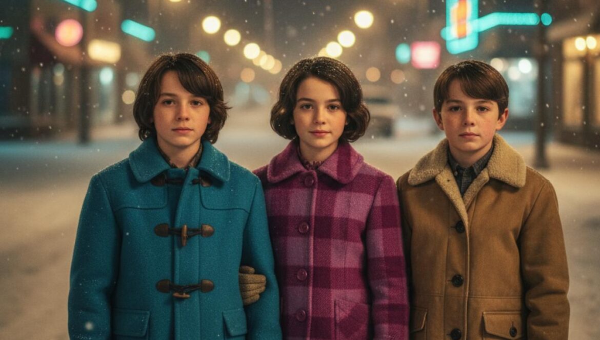 Welcome to Derry va más allá del susto: la serie de HBO sube el nivel de violencia infantil y abre un debate incómodo Tres preadolescentes con abrigos sesenteros en una calle nevada nocturna, asustados y juntos.