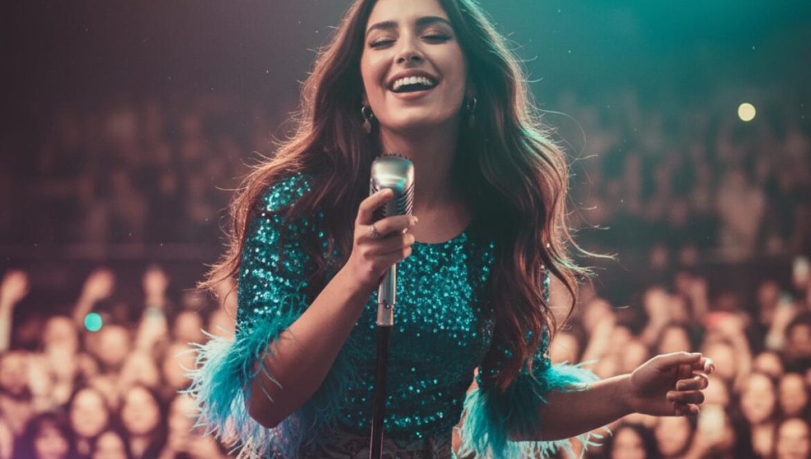 Cece Natalie no es tu princesa Y2K: el pop ‘unserious’ que esconde un diario emocional brutal Cantante joven sobre un escenario pequeño, micrófono en mano y luces de club de colores detrás.