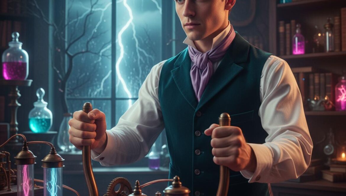 Frankenstein de Guillermo del Toro en Netflix: deslumbrante, sí, pero borra el misterio que hacía única a Shelley Científico joven acciona maquinaria eléctrica en un laboratorio antiguo mientras un rayo ilumina la ventana.