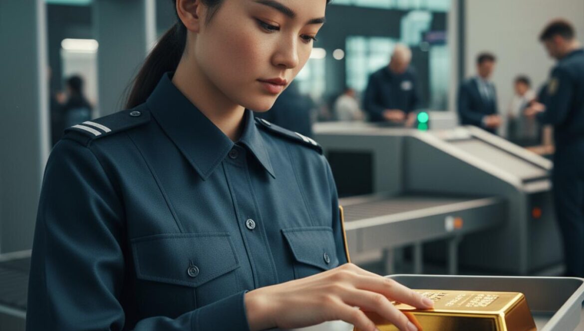 Gold Land: Park Bo Young y un botín imposible, la jugada de Disney+ para conquistar España y LatAm en 2026 Agente de seguridad asiática revisa una bandeja con un lingote en un control de aeropuerto.