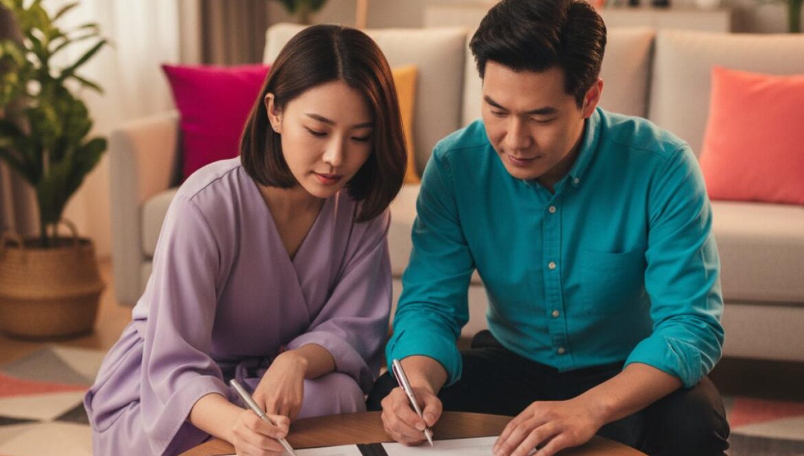 Last Summer: el contrato de convivencia de Lee Jae Wook que reescribe las reglas del romance K-drama Dos jóvenes asiáticos sentados frente a un contrato en una mesa pequeña dentro de una casa acogedora.