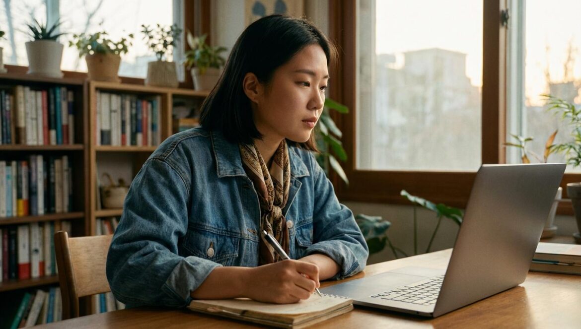 Moon River: la escena de tortura a Kim Se Jeong que desnuda el poder sobre los cuerpos Periodista joven asiática viendo un drama histórico coreano en su portátil y tomando notas.
