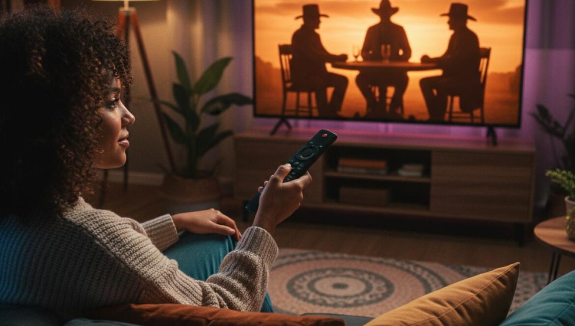 Regreso al Futuro 3: el easter egg del minuto 27:50 que conecta a Zemeckis con tres leyendas del western Joven con mando a distancia pausa una escena del oeste con tres vaqueros en un salón de casa