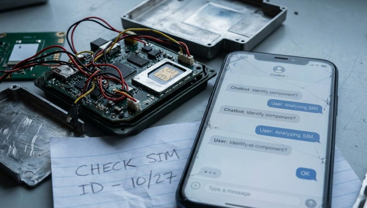 Drones Shahed y Telegram: la guerra se volvió una app (y eso cambia todo) Componentes internos de un dron abiertos junto a un celular con un chat tipo bot y una nota manuscrita, en una mesa metálica bajo luz fría.