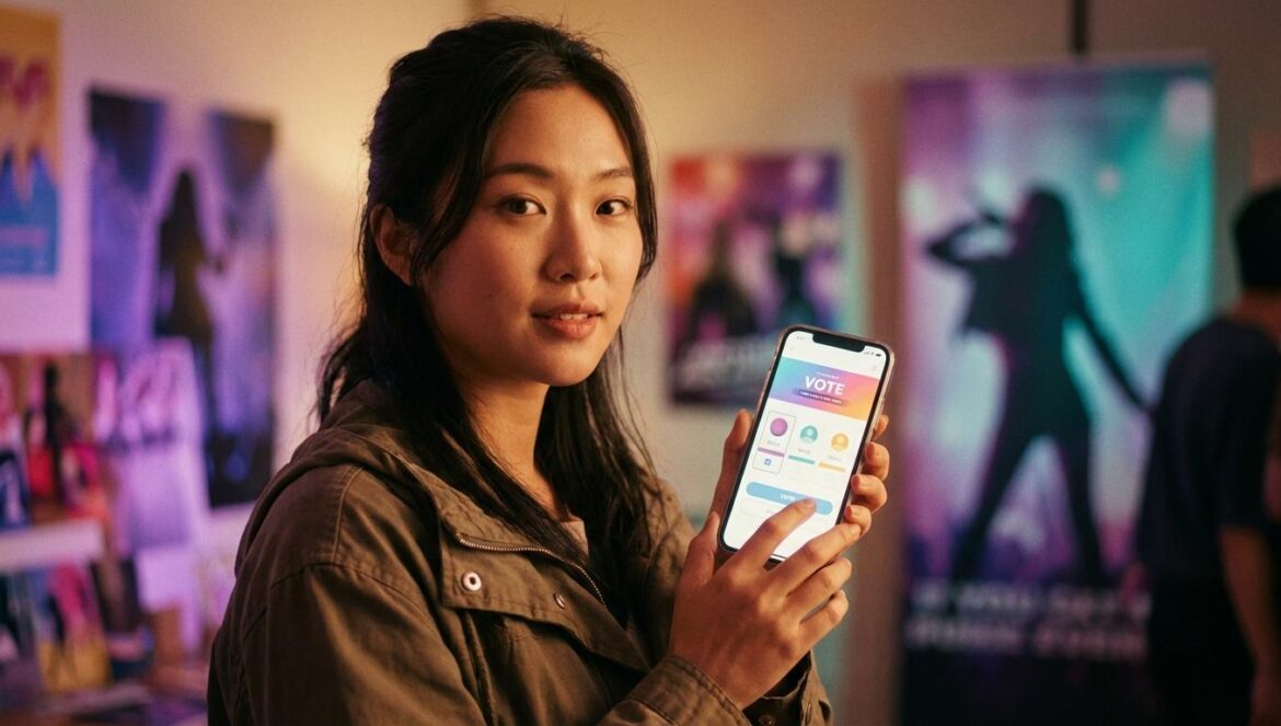 Forbes Korea K‑Pop Awards: qué nos cuenta realmente la batalla V, TWICE y BLACKPINK Joven fan asiática votando por sus idols de K-pop desde una app en su móvil