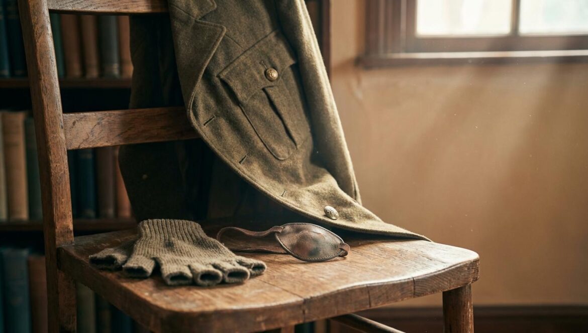 Tom Cruise en Valkiria: el detalle de los tres dedos que explica su obsesión Chaqueta militar sobre una silla, con un parche en el ojo y un guante izquierdo sin dedos al lado, luz cálida y ambiente sobrio.