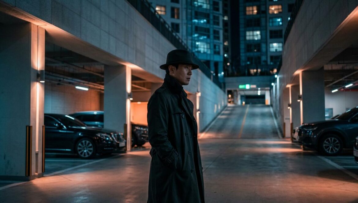 Mad Concrete Dreams: el chantaje que sacude a tvN Edificio de apartamentos de lujo en Seúl bajo una iluminación nocturna dramática, evocando el suspense del drama coreano Mad Concrete Dreams.