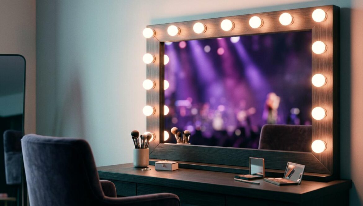 Ten deja SM Entertainment: el futuro de WayV y NCT Espejo de camerino con luces brillantes que refleja un fondo púrpura difuminado, representando la transición de un artista hacia una nueva etapa.