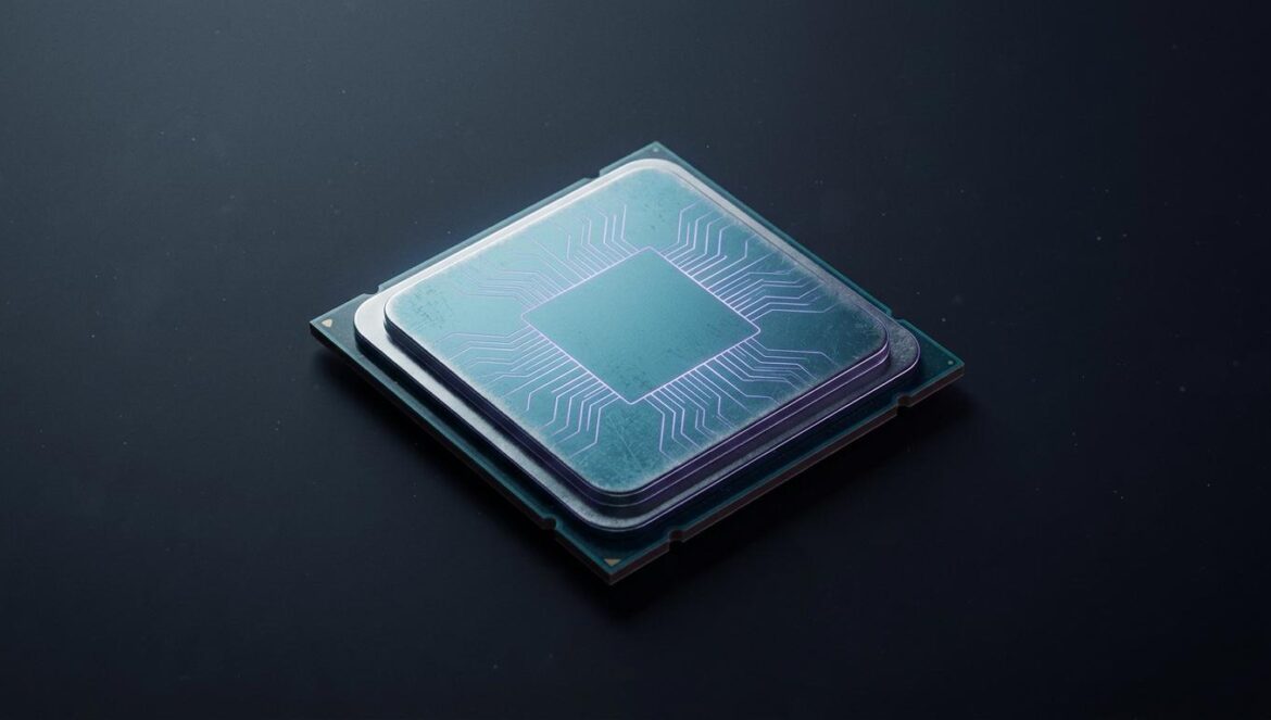 Grok fracasa en Washington y complica el gran relato de xAI Un microprocesador de tecnología avanzada iluminado con tonos azules y lilas sobre una superficie oscura y limpia