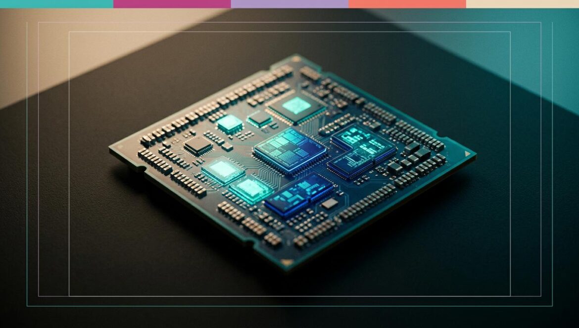 xAI demanda a un usuario de Grok para salvar su reputación Primer plano de un procesador de alta tecnología con circuitos integrados brillantes sobre una superficie negra, destacando detalles de hardware y refrigeración.
